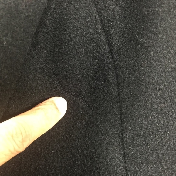 Fleet Street Wool Size Large Petite Black Pea Coat - Picture 7 of 13